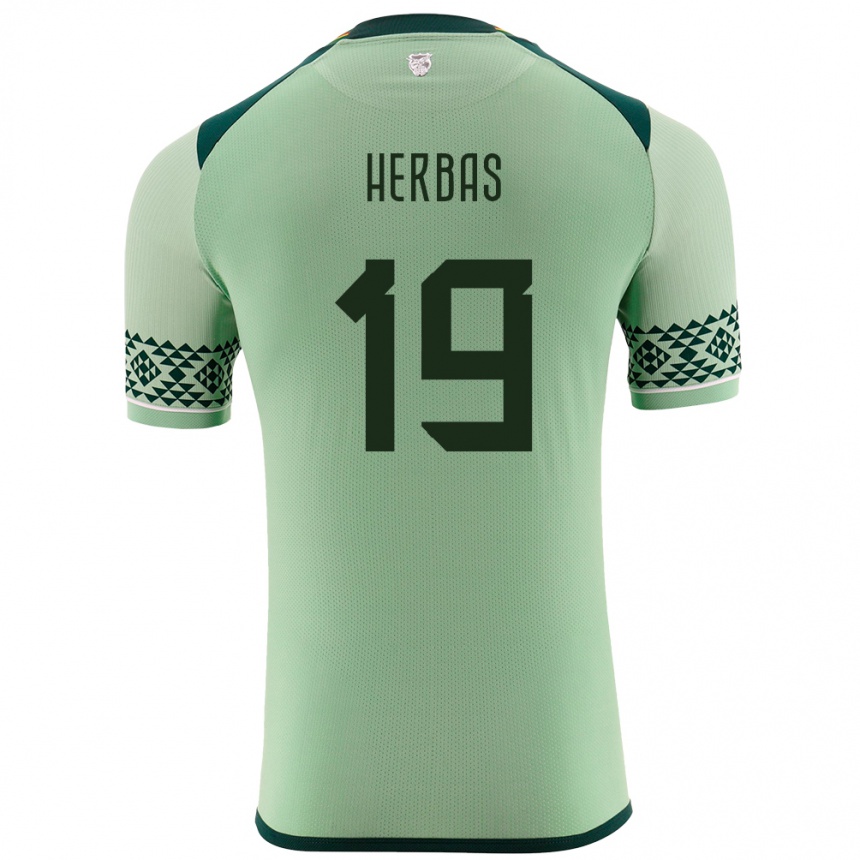 Kids Football Bolivia Alan Herbas #19 Light Green Home Jersey 24-26 T-Shirt