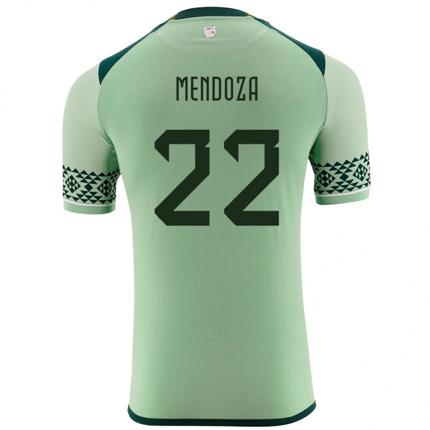 Kids Football Bolivia Gonzalo Mendoza #22 Light Green Home Jersey 24-26 T-Shirt