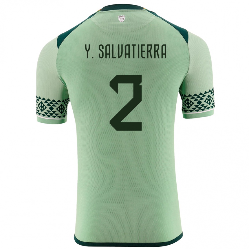 Kids Football Bolivia Yuditaz Jimena Salvatierra #2 Light Green Home Jersey 24-26 T-Shirt