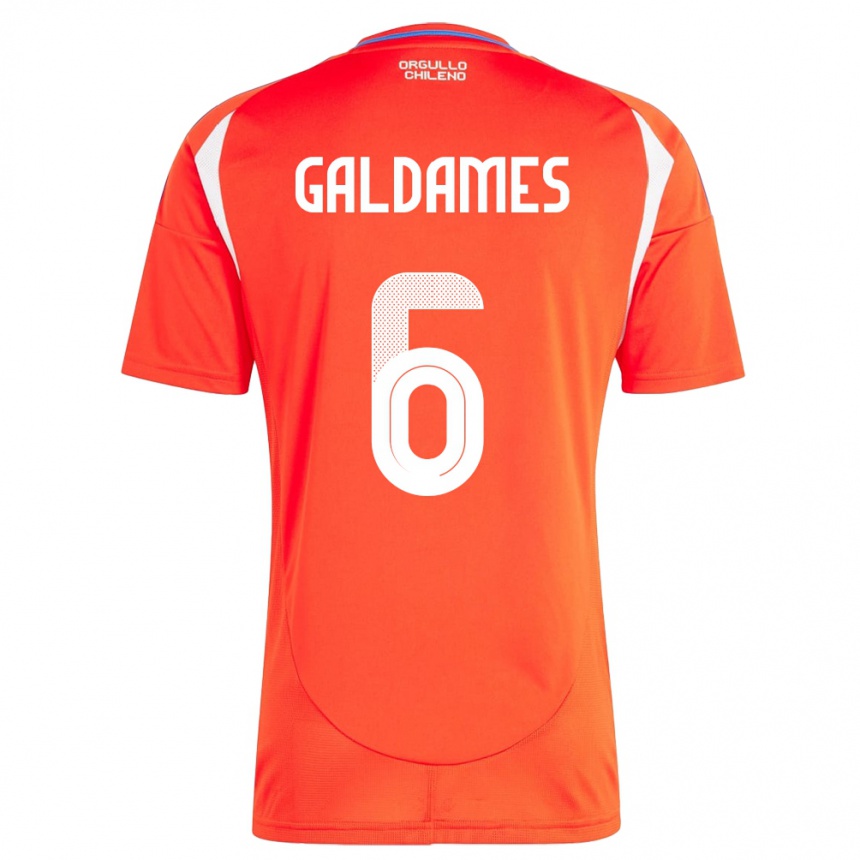 Kids Football Chile Thomas Galdames #6 Red Home Jersey 24-26 T-Shirt