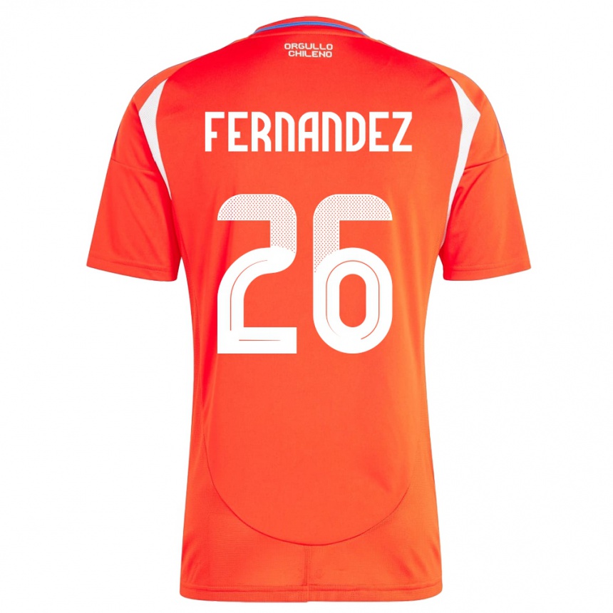 Kids Football Chile Nicolás Fernández #26 Red Home Jersey 24-26 T-Shirt