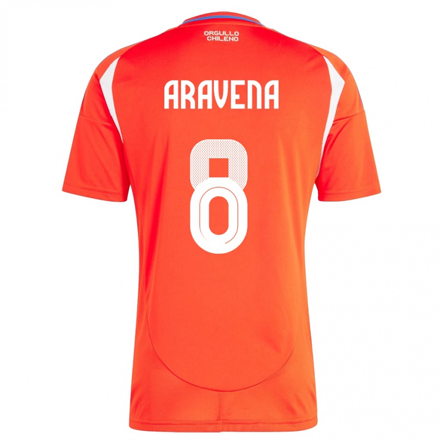 Kids Football Chile Alexander Aravena #8 Red Home Jersey 24-26 T-Shirt