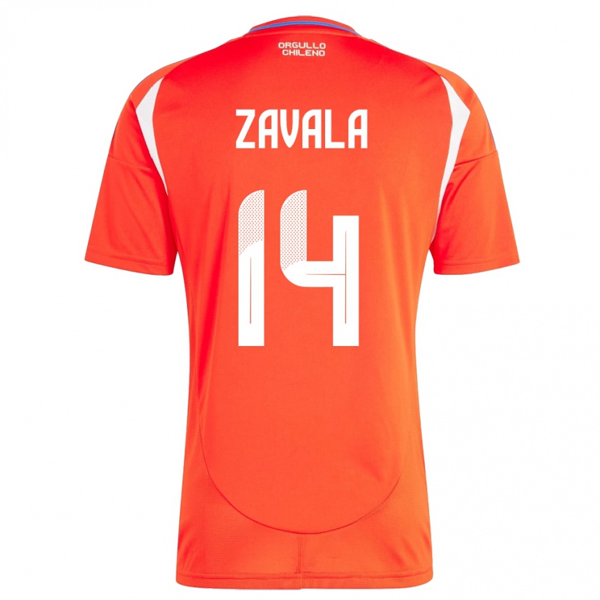 Kids Football Chile Cristián Zavala #14 Red Home Jersey 24-26 T-Shirt