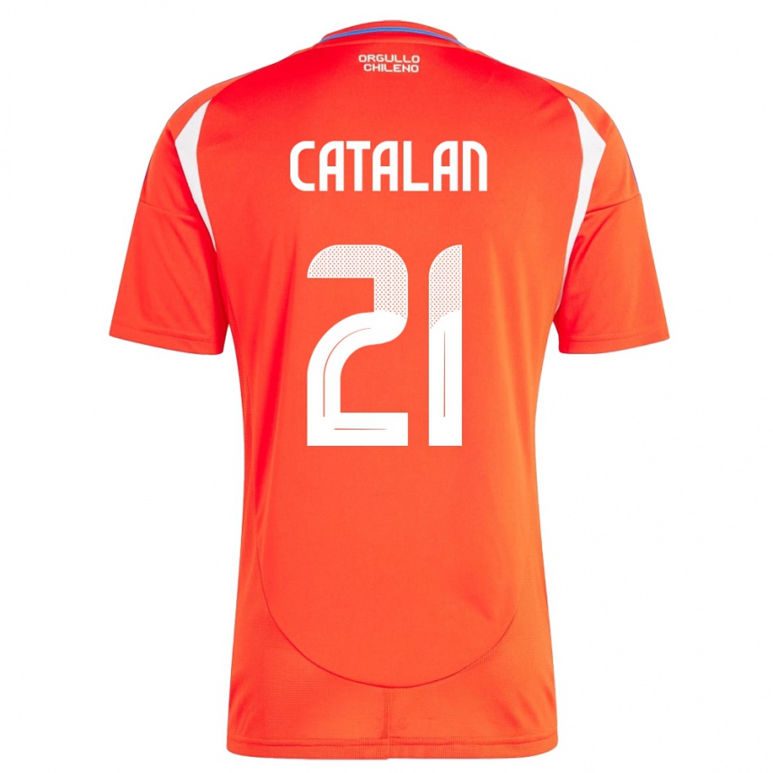 Kids Football Chile Matías Catalán #21 Red Home Jersey 24-26 T-Shirt