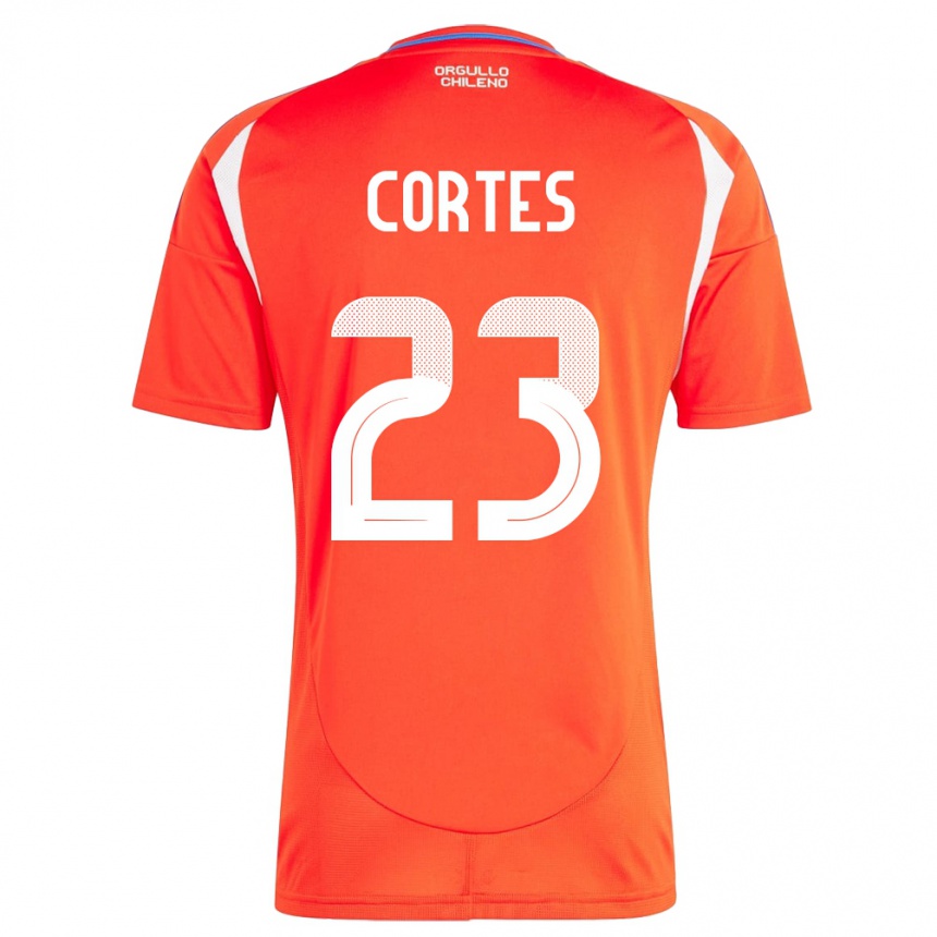 Kids Football Chile Brayan Cortés #23 Red Home Jersey 24-26 T-Shirt