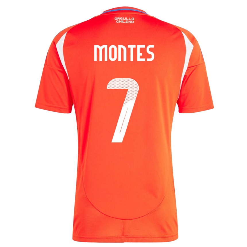 Kids Football Chile Clemente Montes #7 Red Home Jersey 24-26 T-Shirt