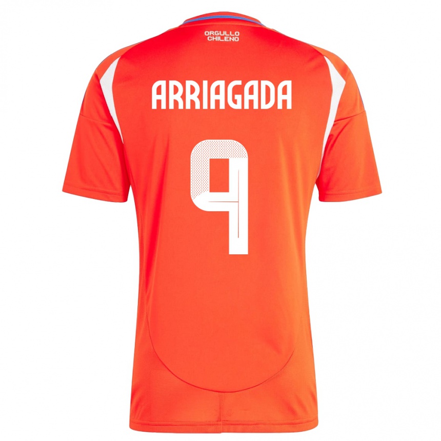 Kids Football Chile Luciano Arriagada #9 Red Home Jersey 24-26 T-Shirt