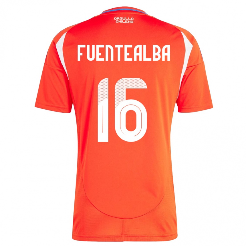 Kids Football Chile Jeison Fuentealba #16 Red Home Jersey 24-26 T-Shirt