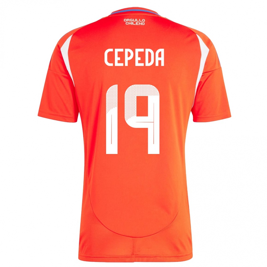 Kids Football Chile Lucas Cepeda #19 Red Home Jersey 24-26 T-Shirt