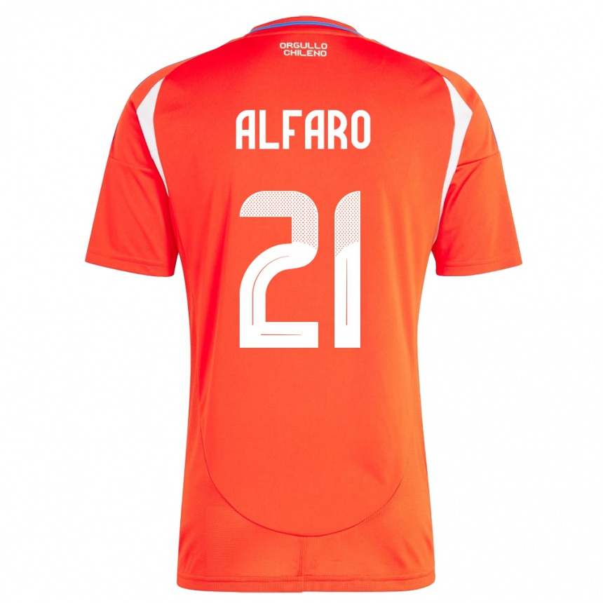 Kids Football Chile Julián Alfaro #21 Red Home Jersey 24-26 T-Shirt