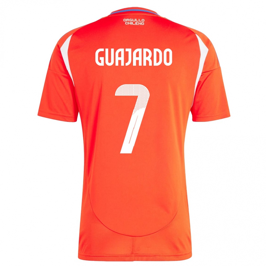 Kids Football Chile Paolo Guajardo #7 Red Home Jersey 24-26 T-Shirt