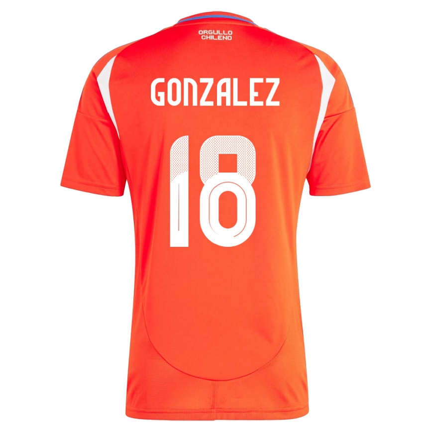 Kids Football Chile Bryan González #18 Red Home Jersey 24-26 T-Shirt