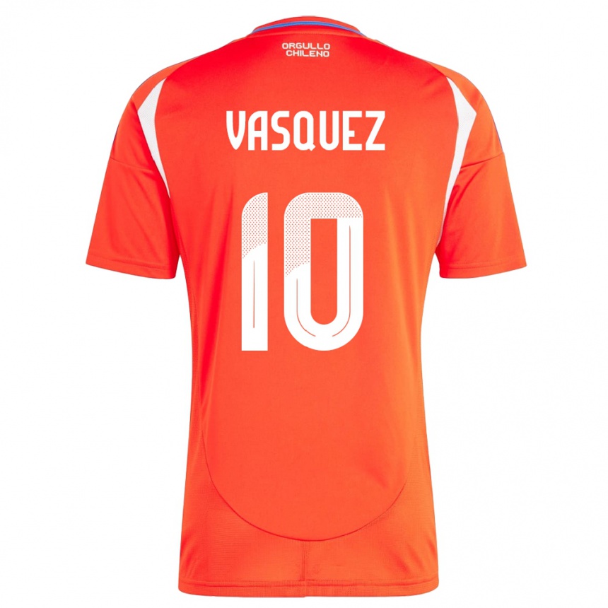 Kids Football Chile Ignacio Vásquez #10 Red Home Jersey 24-26 T-Shirt