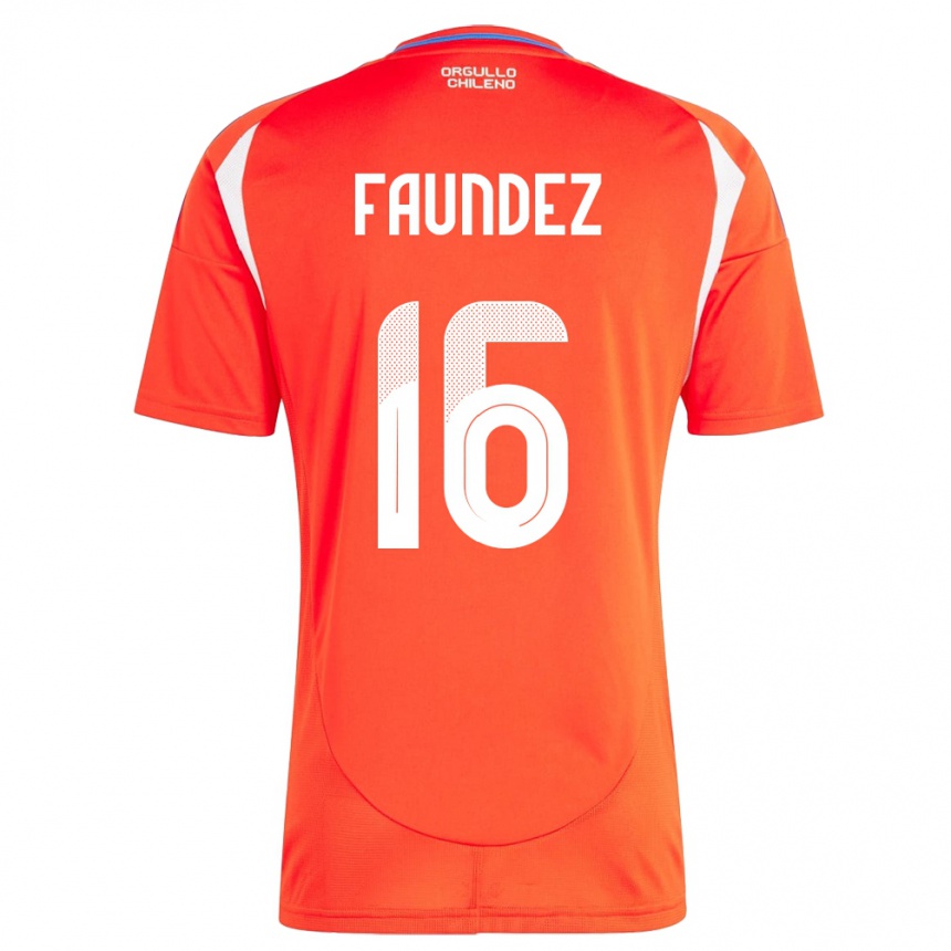 Kids Football Chile Felipe Faúndez #16 Red Home Jersey 24-26 T-Shirt