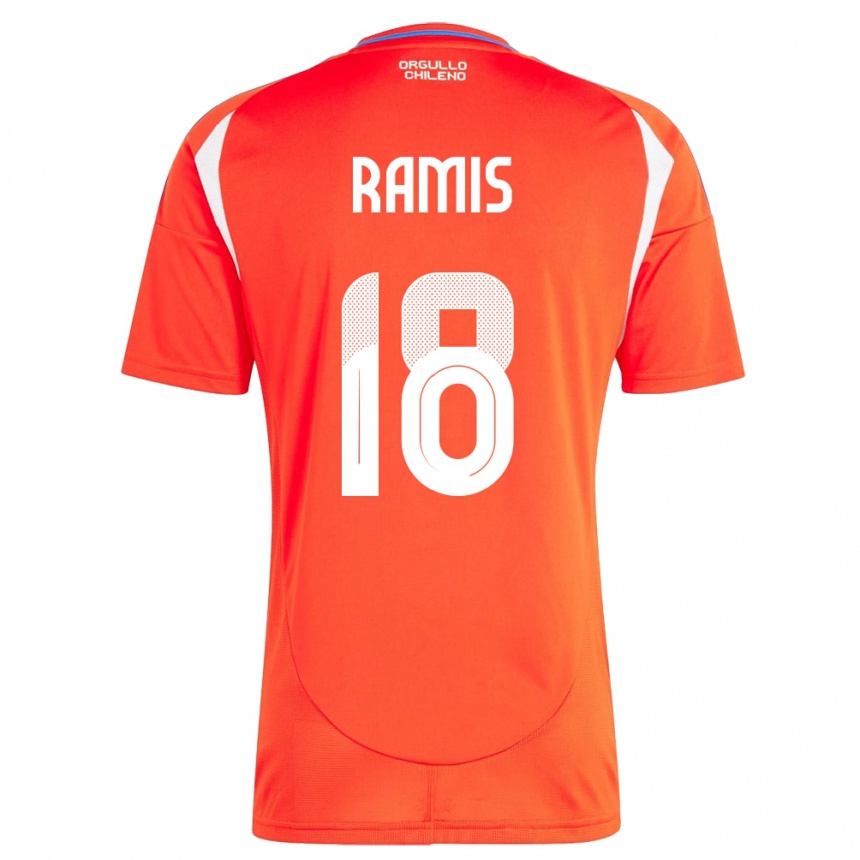 Kids Football Chile Oliver Ramis #18 Red Home Jersey 24-26 T-Shirt