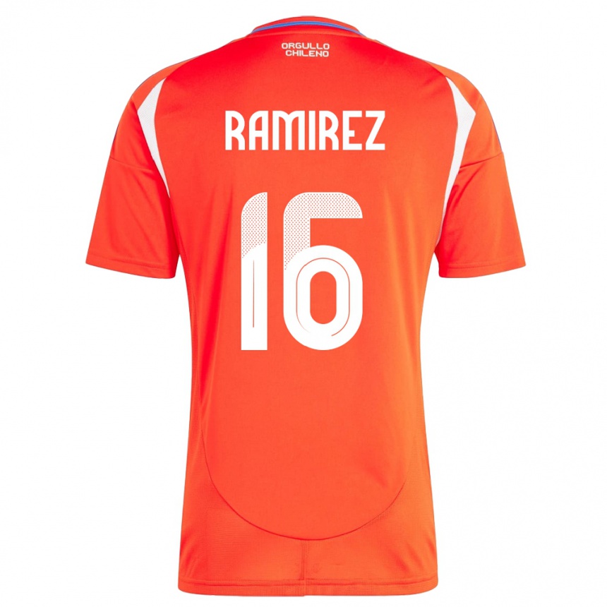 Kids Football Chile Vicente Ramírez #16 Red Home Jersey 24-26 T-Shirt