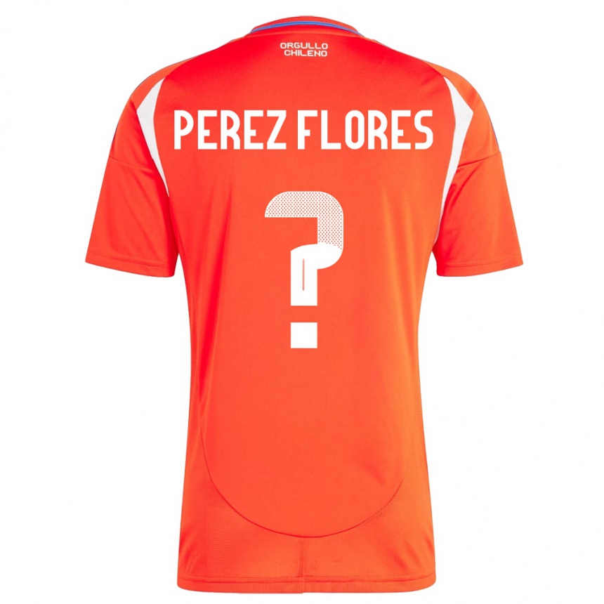 Kids Football Chile Benjamín Pérez Flores #0 Red Home Jersey 24-26 T-Shirt