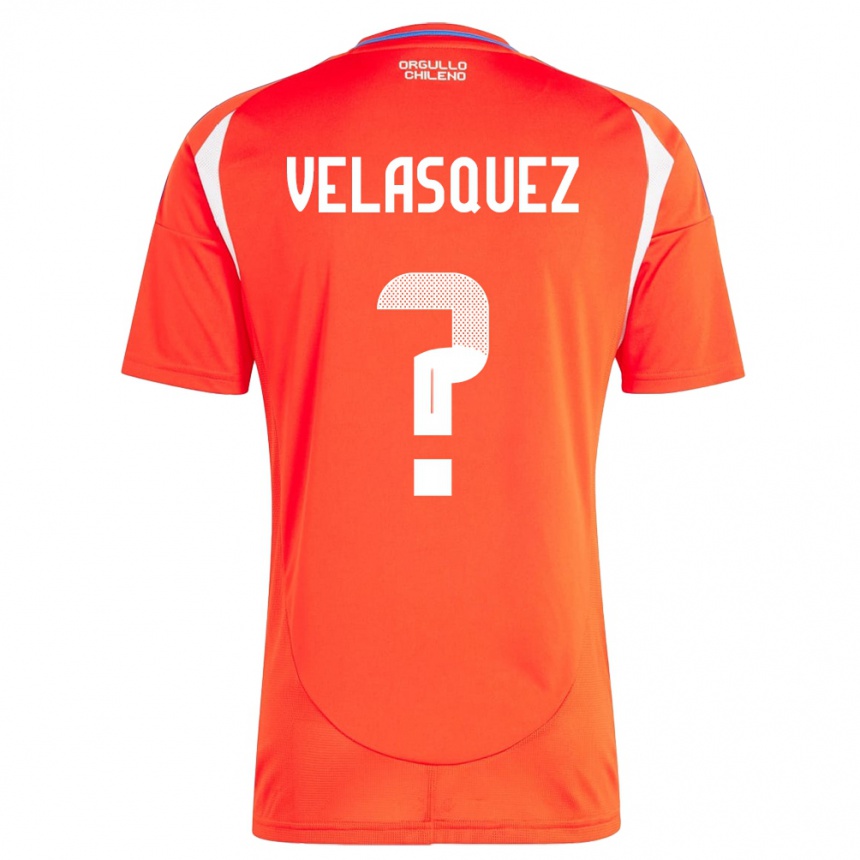 Kids Football Chile Milovan Velásquez #0 Red Home Jersey 24-26 T-Shirt