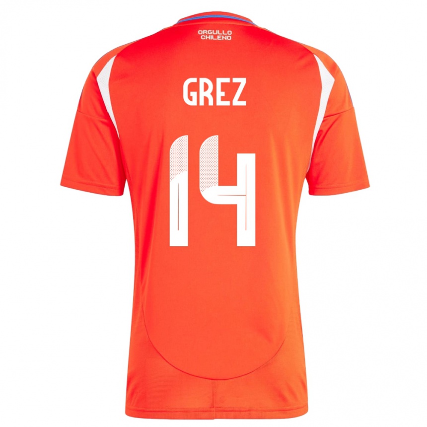 Kids Football Chile Javiera Grez #14 Red Home Jersey 24-26 T-Shirt