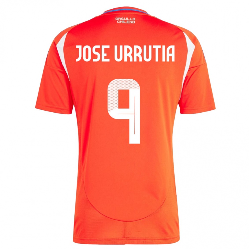 Kids Football Chile María José Urrutia #9 Red Home Jersey 24-26 T-Shirt