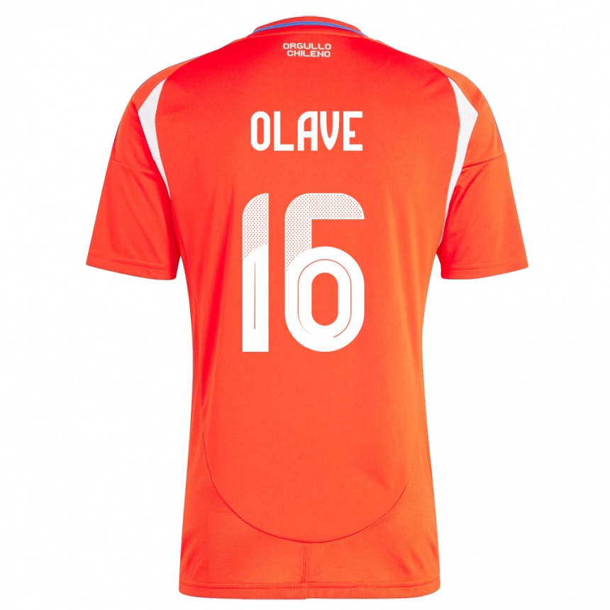 Kids Football Chile Isidora Olave #16 Red Home Jersey 24-26 T-Shirt