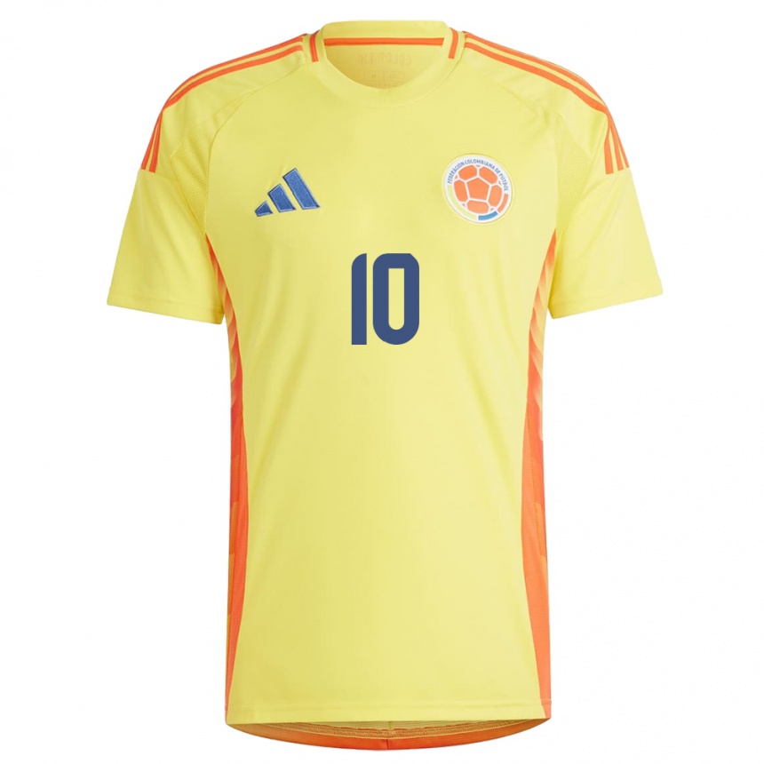 Kids Football Colombia James Rodríguez #10 Yellow Home Jersey 24-26 T-Shirt