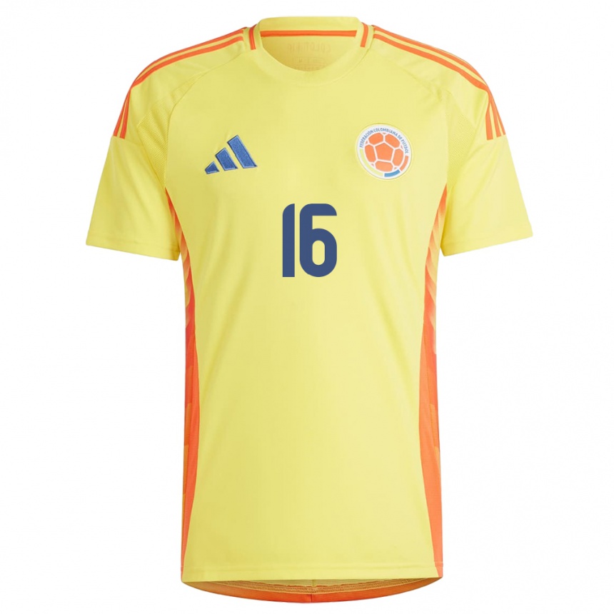 Kids Football Colombia Ivonne Chacón #16 Yellow Home Jersey 24-26 T-Shirt