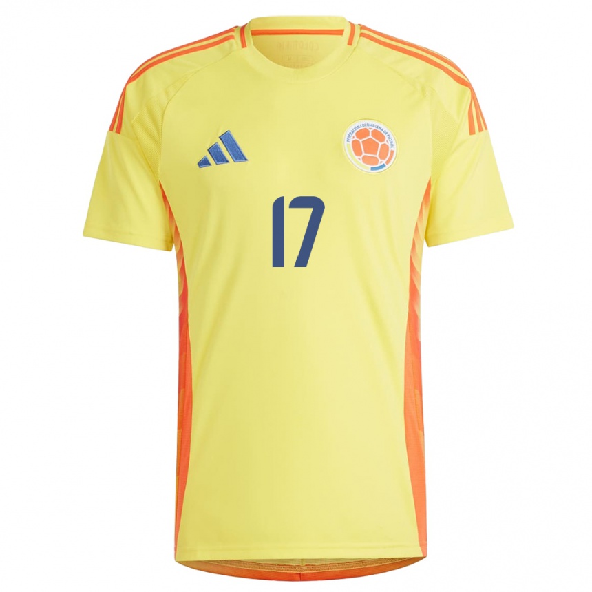 Kids Football Colombia Cristina Motta #17 Yellow Home Jersey 24-26 T-Shirt