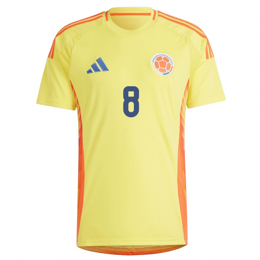 Kids Football Colombia Natalia Hernández #8 Yellow Home Jersey 24-26 T-Shirt