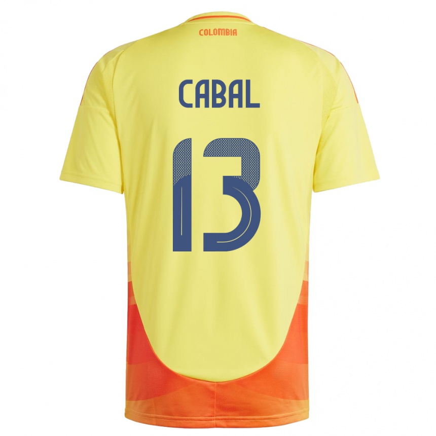 Kids Football Colombia Juan Cabal #13 Yellow Home Jersey 24-26 T-Shirt