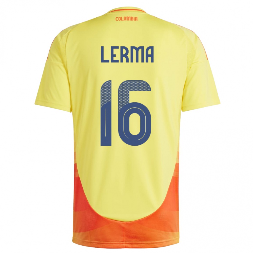 Kids Football Colombia Jefferson Lerma #16 Yellow Home Jersey 24-26 T-Shirt