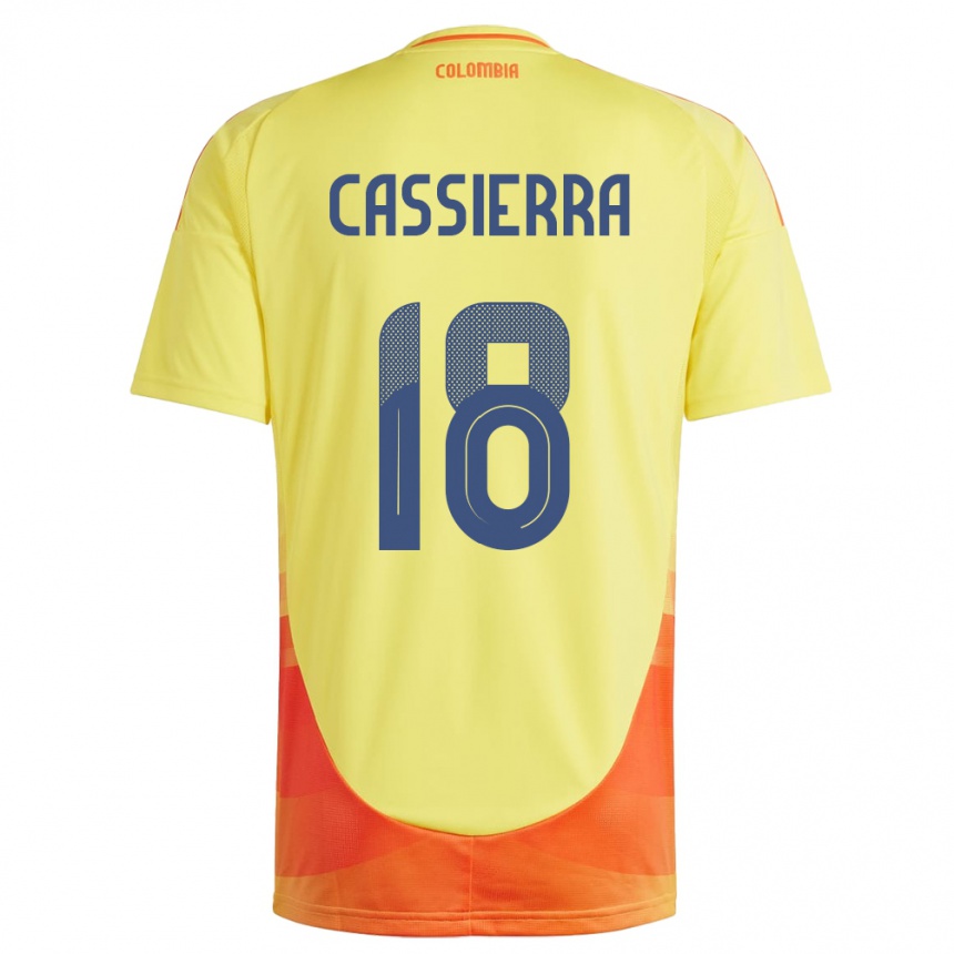 Kids Football Colombia Mateo Cassierra #18 Yellow Home Jersey 24-26 T-Shirt