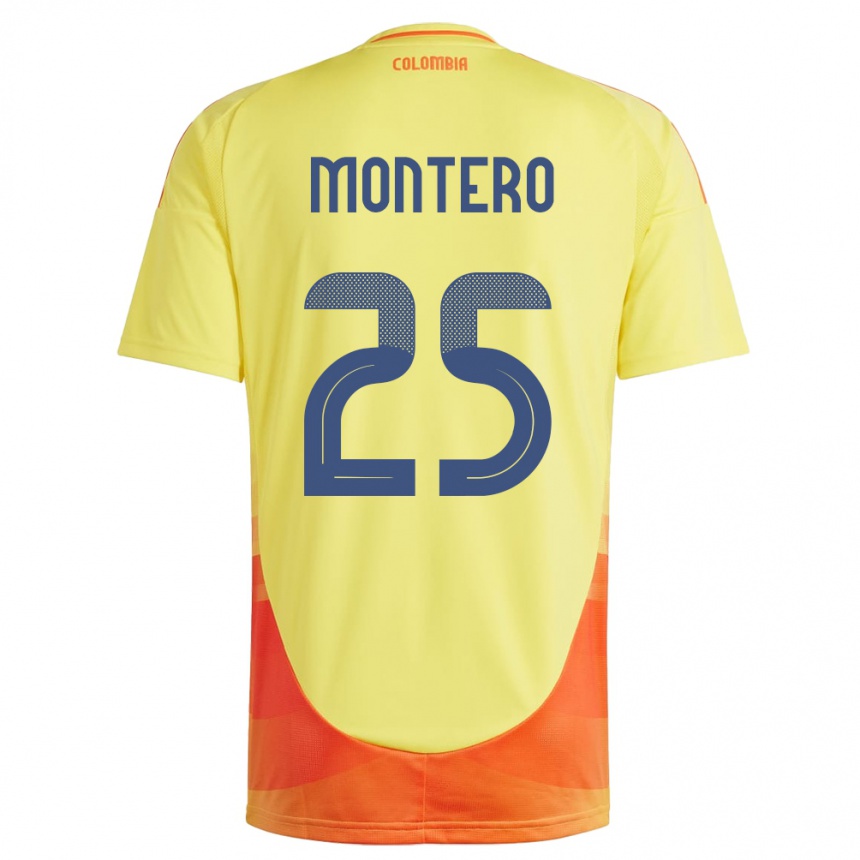 Kids Football Colombia Álvaro Montero #25 Yellow Home Jersey 24-26 T-Shirt