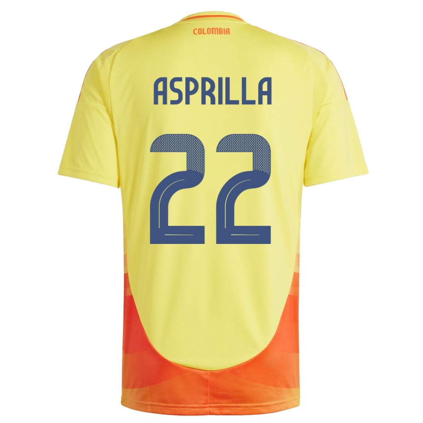 Kids Football Colombia Yáser Asprilla #22 Yellow Home Jersey 24-26 T-Shirt