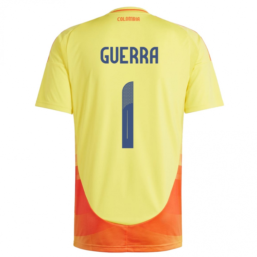 Kids Football Colombia Sebastián Guerra #1 Yellow Home Jersey 24-26 T-Shirt