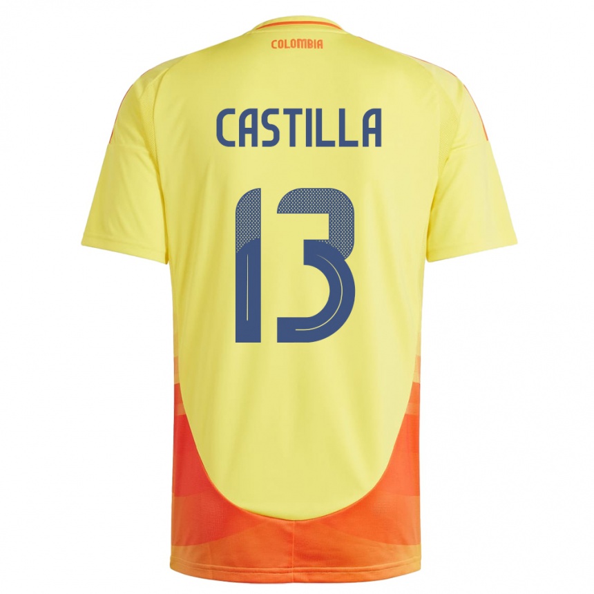 Kids Football Colombia Juan Castilla #13 Yellow Home Jersey 24-26 T-Shirt