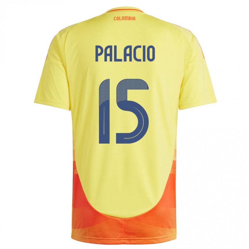 Kids Football Colombia Nelson Palacio #15 Yellow Home Jersey 24-26 T-Shirt