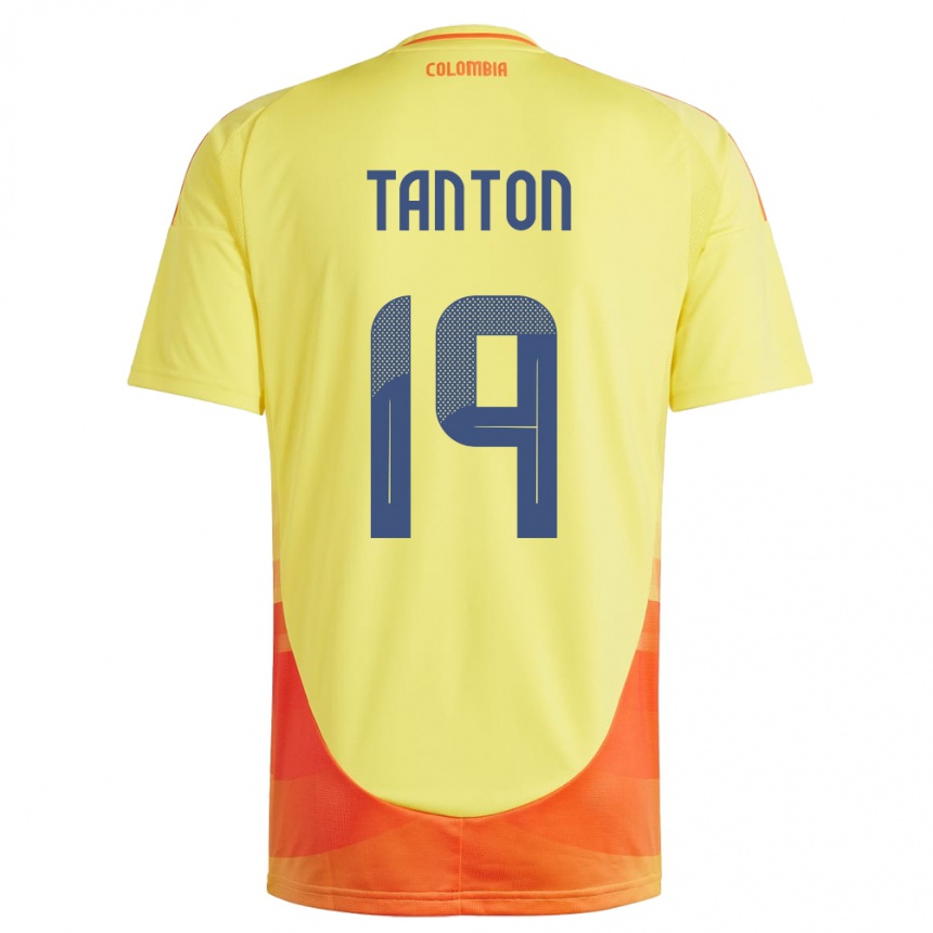 Kids Football Colombia Devan Tanton #19 Yellow Home Jersey 24-26 T-Shirt