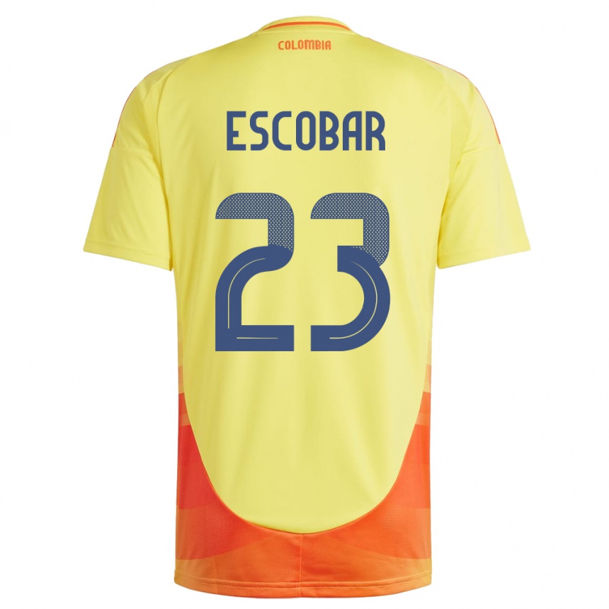 Kids Football Colombia Josen Escobar #23 Yellow Home Jersey 24-26 T-Shirt