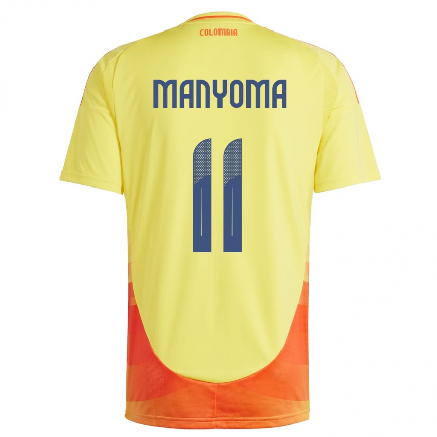 Kids Football Colombia Alexis Manyoma #11 Yellow Home Jersey 24-26 T-Shirt