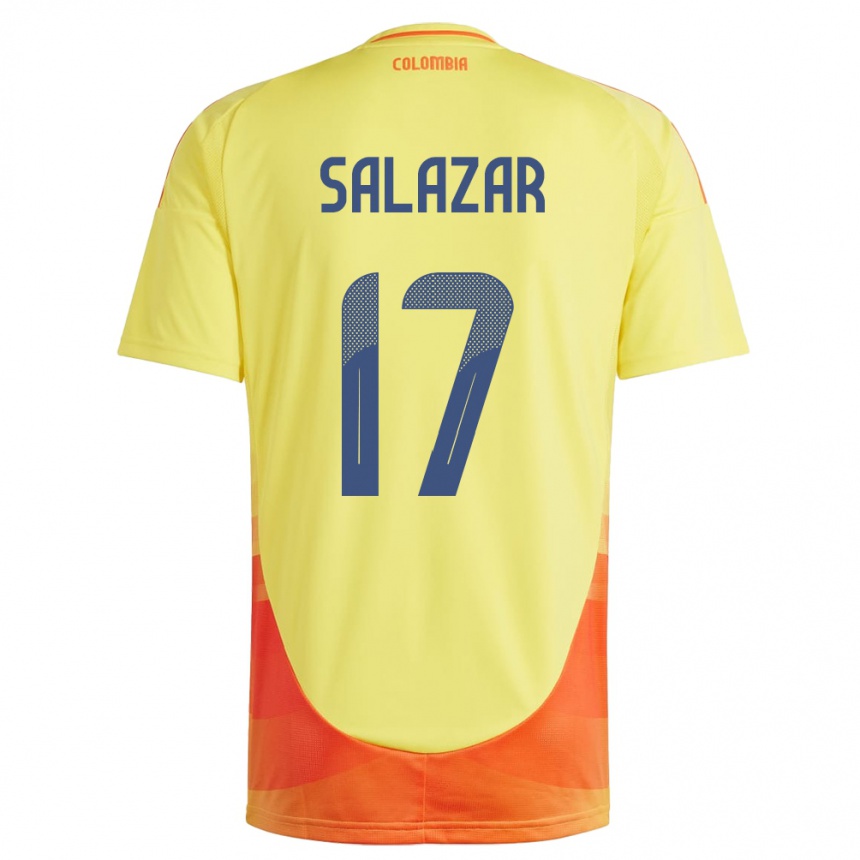 Kids Football Colombia Andrés Salazar #17 Yellow Home Jersey 24-26 T-Shirt