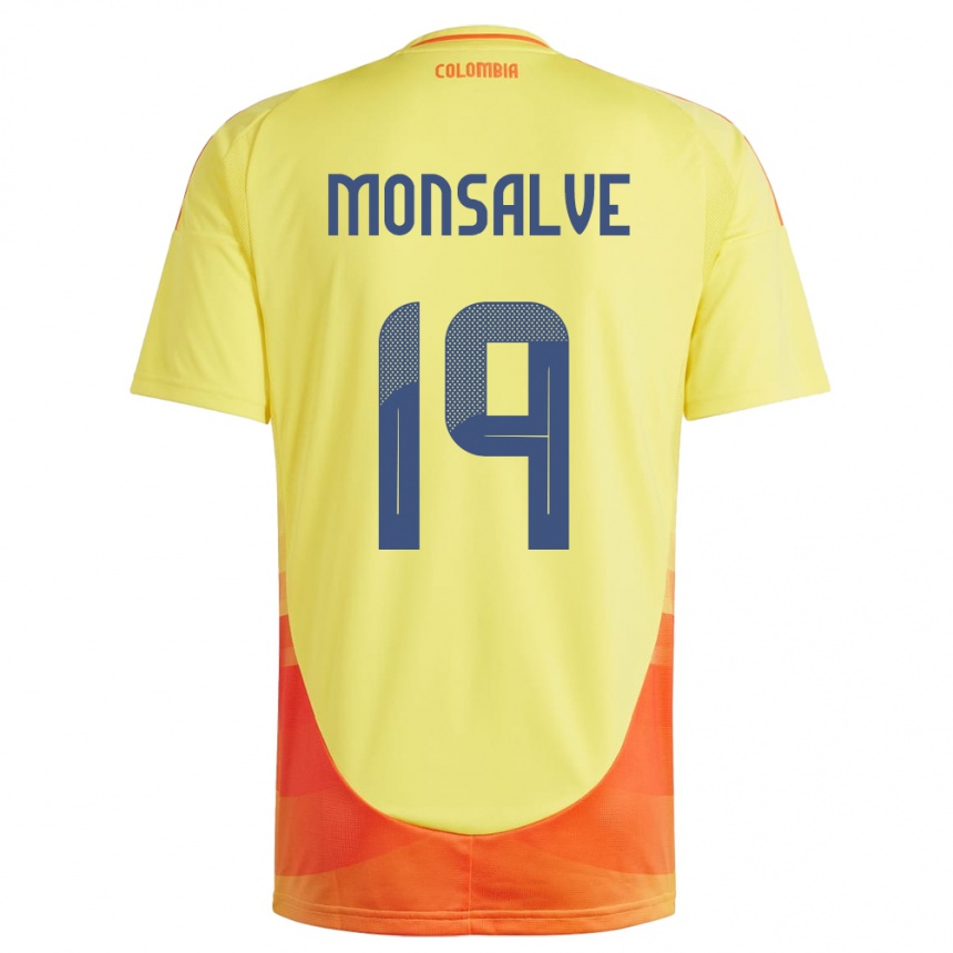 Kids Football Colombia Miguel Monsalve #19 Yellow Home Jersey 24-26 T-Shirt