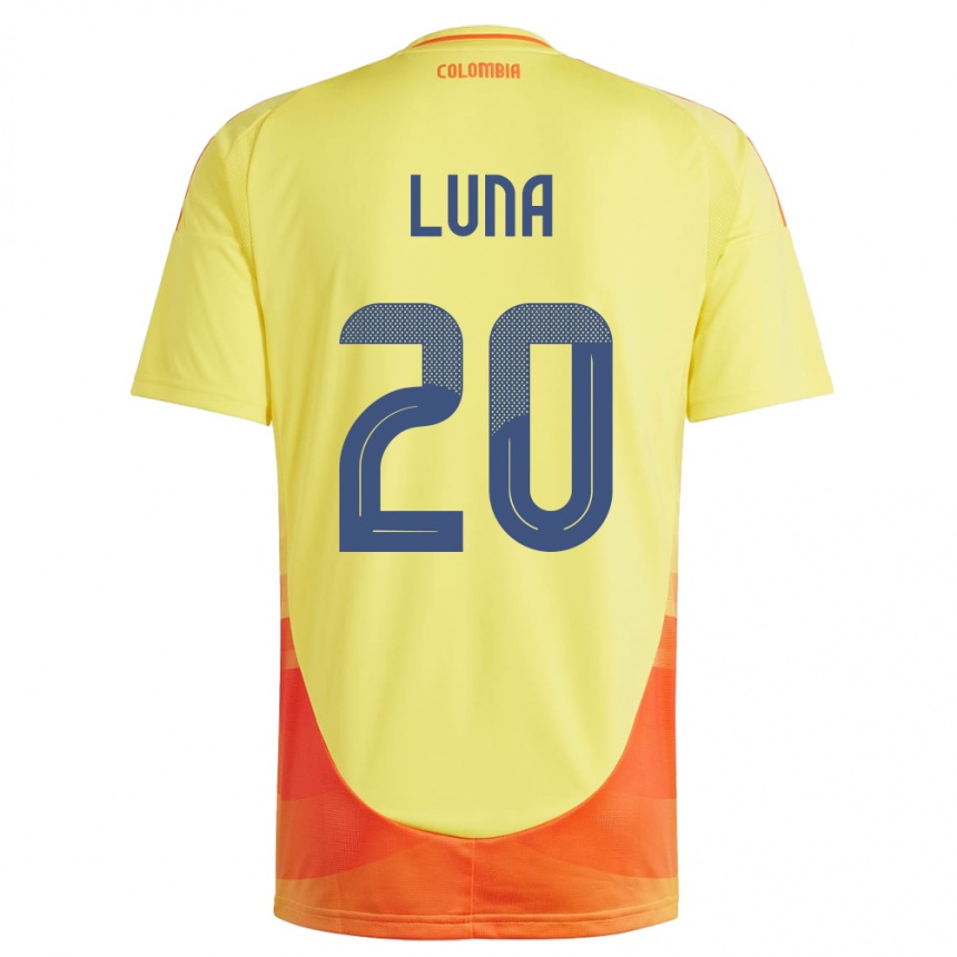 Kids Football Colombia Daniel Luna #20 Yellow Home Jersey 24-26 T-Shirt