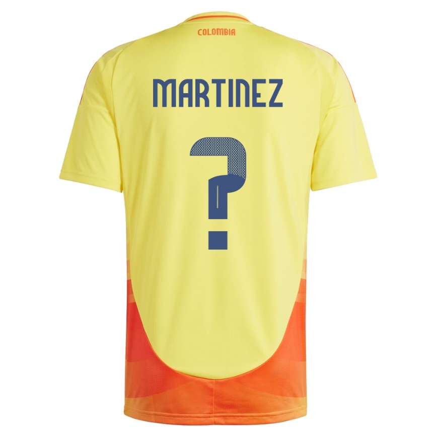 Kids Football Colombia Edwin Martínez #0 Yellow Home Jersey 24-26 T-Shirt