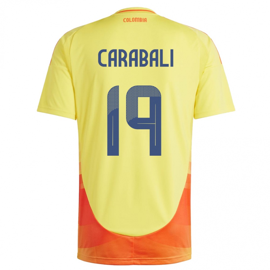 Kids Football Colombia Jorelyn Carabalí #19 Yellow Home Jersey 24-26 T-Shirt