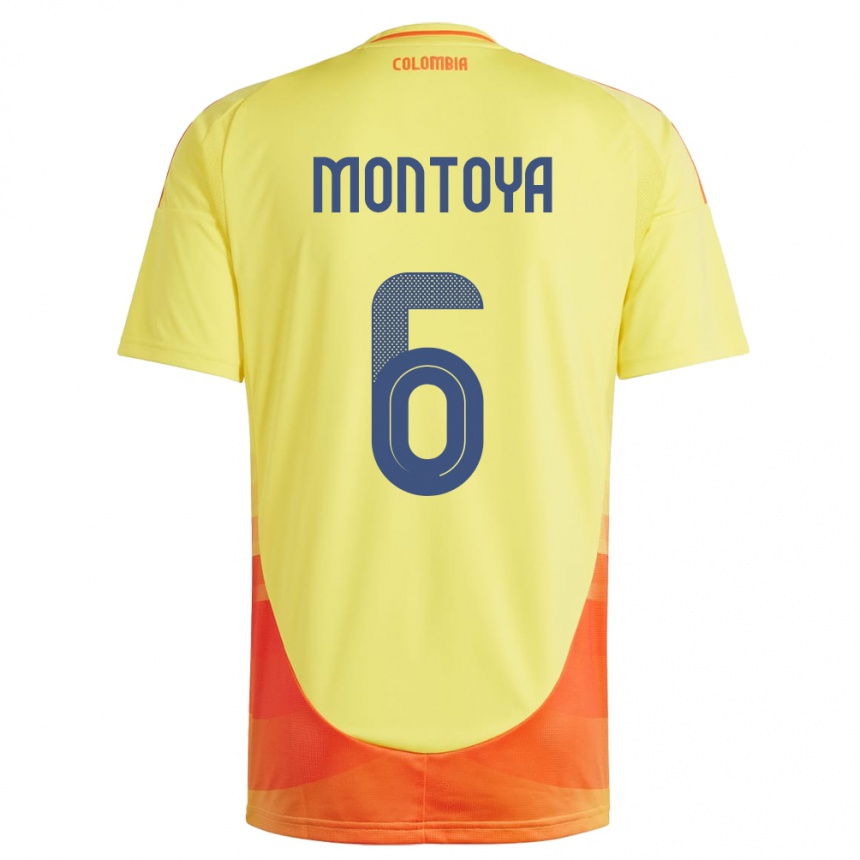 Kids Football Colombia Daniela Montoya #6 Yellow Home Jersey 24-26 T-Shirt