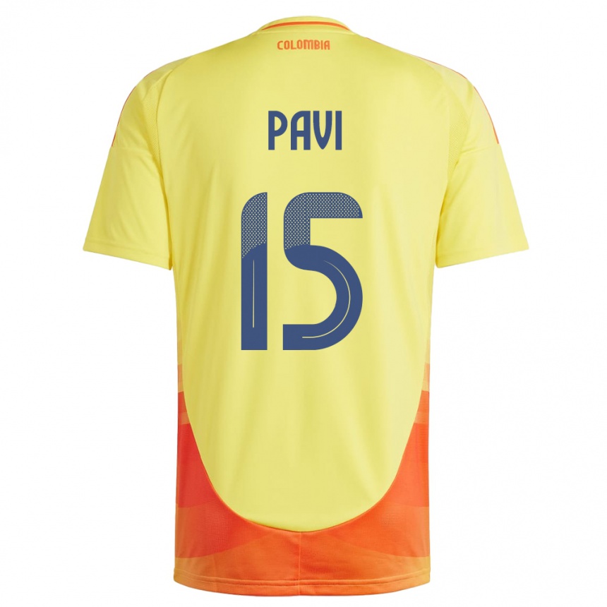 Kids Football Colombia Manuela Paví #15 Yellow Home Jersey 24-26 T-Shirt