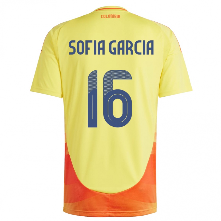 Kids Football Colombia Sofía García #16 Yellow Home Jersey 24-26 T-Shirt