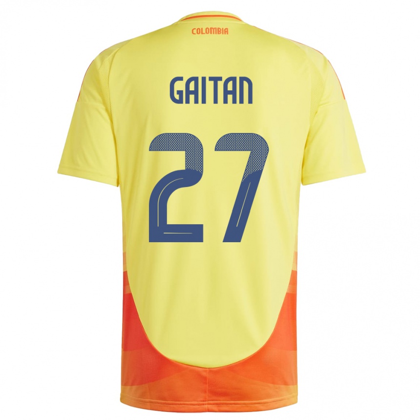 Kids Football Colombia Natalia Gaitán #27 Yellow Home Jersey 24-26 T-Shirt