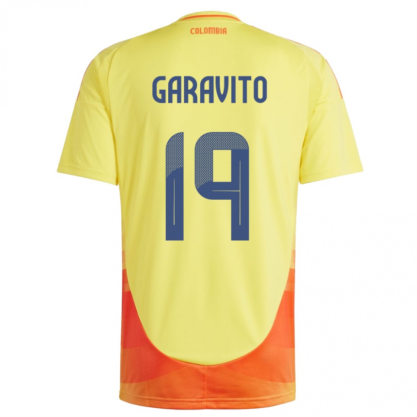 Kids Football Colombia Laura Garavito #19 Yellow Home Jersey 24-26 T-Shirt